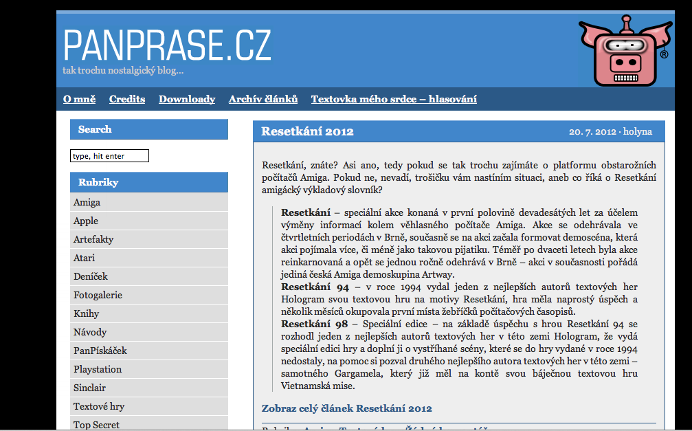 PanPrase.cz blue theme